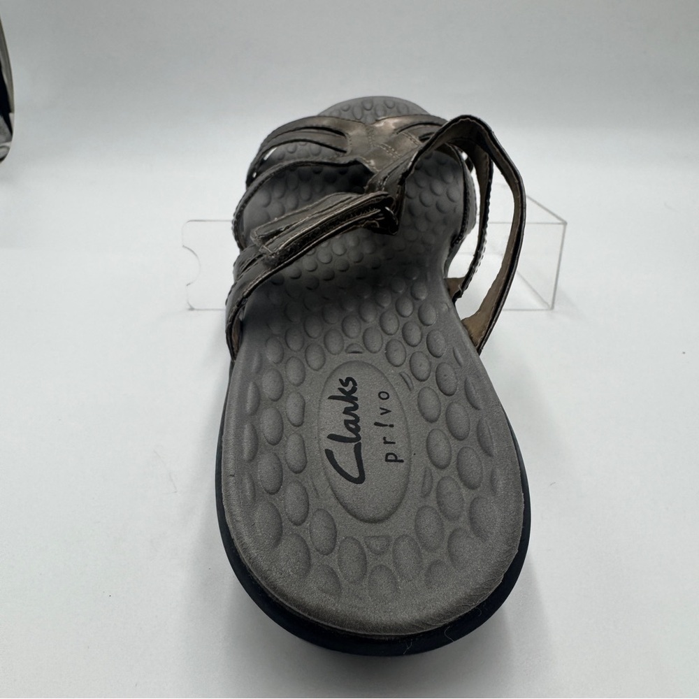 Clarks Bronze Strappy Slide Sandals - Picture 4 of 14